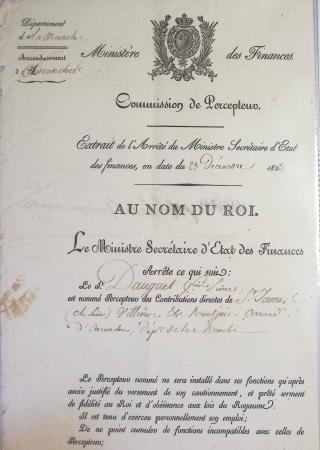 Boitier de 5 documents sur la chouannerie bretonne : envoi autographe expédié de Londres (15 oct 1843) par Henry comte de Chambord présenté sous verre dans un cadre