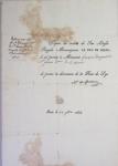 Boitier de 5 documents sur la chouannerie bretonne : envoi autographe expédié de Londres (15 oct 1843) par Henry comte de Chambord présenté sous verre dans un cadre