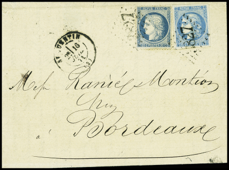 N°37 +46B obl. GC sur lettre de Saint Quentin, Aisne,
