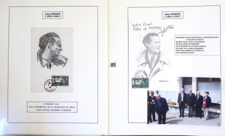 Collection de 199 pages sur la vie de Jean Mermoz montée sur feuilles Safe : quelques plis d'époque, nombreux plis commémoratifs de 1937 à nos jours,...