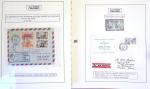 Collection de 199 pages sur la vie de Jean Mermoz montée sur feuilles Safe : quelques plis d'époque, nombreux plis commémoratifs de 1937 à nos jours,...