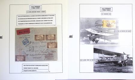 Collection de 199 pages sur la vie de Jean Mermoz montée sur feuilles Safe : quelques plis d'époque, nombreux plis commémoratifs de 1937 à nos jours,...