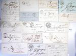 35 lettres de Corse avant le timbre avec CAD de types divers dont l'Isle Rousse T12 (1841 et 1843), T13 Corte (1841), T12 St Florent (1832),...