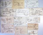 35 lettres de Corse avant le timbre avec CAD de types divers dont l'Isle Rousse T12 (1841 et 1843), T13 Corte (1841), T12 St Florent (1832),...
