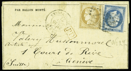 N°36 + 37 OBL GC 347 + CAD "Paris Les Batignolles" (16 janv 71) sur Gazette des Absents n°27 pour Genève, arrivée 30.1.71 (La Poste de Paris)