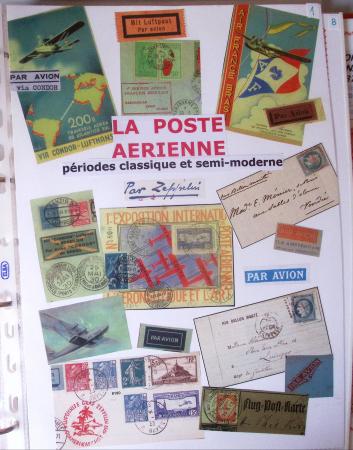 46 lettres de la poste aérienne française sur l'Atlantique sud, meetings d'aviation, ligne Noguès et lignes africaines dans un album plastique souple orange