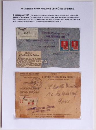 Argentine n°288 en paire sur lettre recommandée pour Paris + env. de réexpédition PTT, les 2 avec griffe violette
