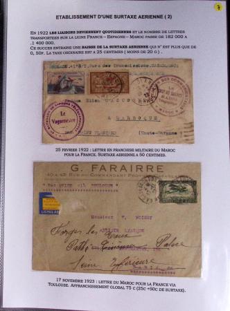 Restant de collection sur la ligne Mermoz dans 5 albums souples noirs : Maroc - 1ère et 2ème tentative de retour Mermoz 1930 - Istres Rio Buenos Aires par Mermoz 1933,...