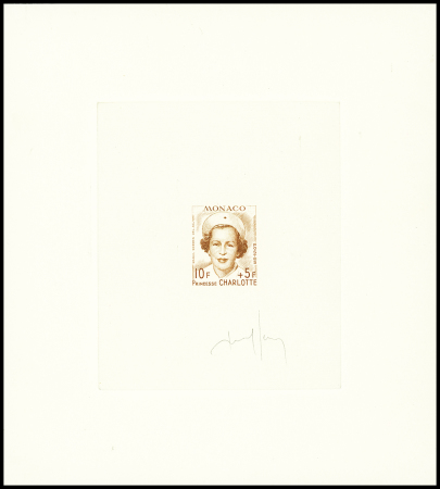 N°334 Princesse Charlotte, épreuve d'artiste en brun-orange,