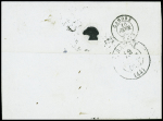 N°15 OBL PC 1934 + T14 Maurs (1855) sur lettre, in