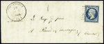 N°14 OBL PC 2148 + T14 Montsalvy (1856) sur lettre