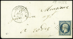 N°10 OBL PC 2148 + T14 Montsalvy (1853) sur lettre