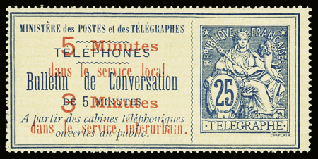 N°12 25c bleu sur chamois, neuf émis sans gomme, TB