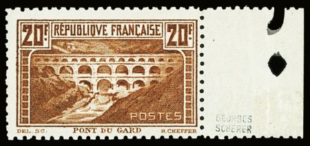 N°262B 20f Pont du Gard, dentelé 11, neuf ** avec bdf,