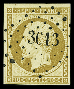 N°9 10c bistre, obl. PC 3613 de Villemonble (Seine),