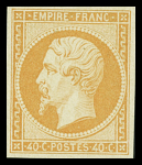 N°16 40c orange, neuf avec légère 1/4 de charnière,
