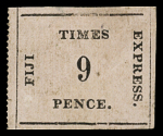 1871 Times Express 9d Black on rose, vertically ribbed