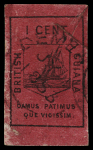 1852 1c Black on magenta, good even margins all around,
