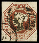 1847-54 10s Brown, most probably Die II, large margins