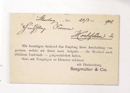 1870-1914, STRASSBURG i ELSASS: Specialised selection