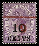 1891 Surcharged locally 6c on 10c on 4d mauve with
