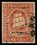 1853-59 1c Vermillon, first stone, lightly used by