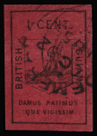 1852 1c Black on Magenta, large margins, neatly cancelled