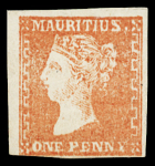 1859 Dardenne 1d Dull vermilion, touched at bottom