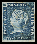 1848-59 2d Blue on Bluish, intermediate impression,