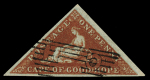 1863 1d Deep brick-red, large margins, used with clear