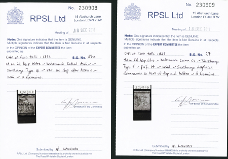 Small used selection on stockcard comprising SG 3,