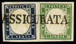 ASSICURATA and ASSICURATO cancellation, 1855-63 40c