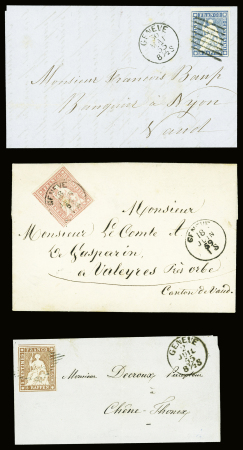 1855-62 STRUBEL : Partie 10 Briefe mit teilweise sehr
