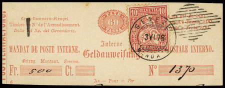 1878 Drei Geldanweisung Auschnitte, frankiert mit respektiv.