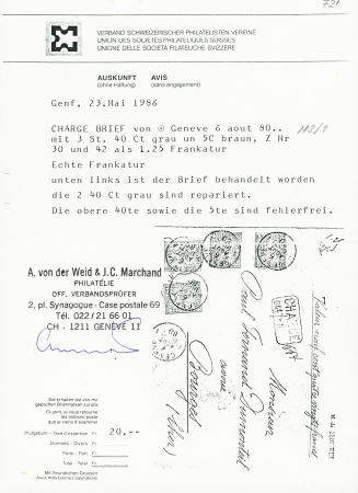 CHARGE : Partie 10 Belege, davon 8 chargé (auch Wertbrief),