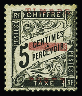 N°9 5c noir, obl. càd léger, TB, rare. Signé Scheller