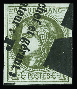 N°39C 1c olive Report 3, obl. typographique des journaux,