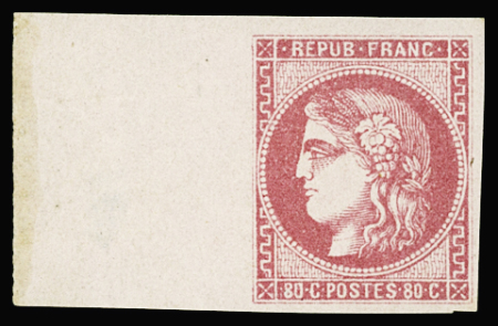 N°49 80c rose, bdf, neuf **, aminci sur bdf sinon TB