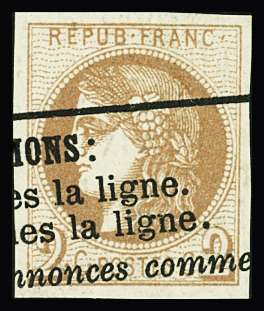 N°40B 2c brun-rouge, obl. typographique des journaux