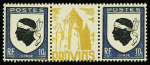 N°755 10c Corse, 4 paires avec intervalles portant