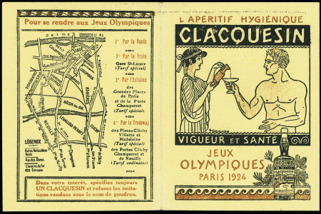 FRANCE JEUX OLYMPIQUES PARIS 1924 : Tableau des principales