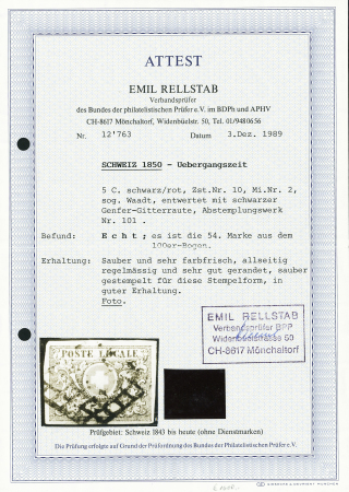 Waadt 5C, farbfrisch und ringsum gut gerandet, mit
