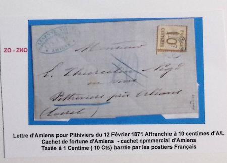 1871-1872, Groupe de 12 lettres dont tricolore de septembre