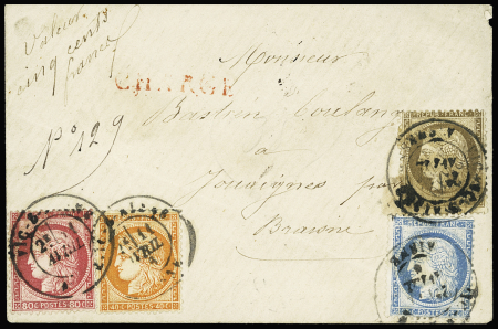 N°38 + 56 + 57 + 60 (pli) sur lettre Chargée obl. CàD