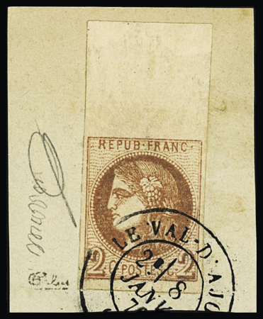 N°40Bb 2c rare nuance marron, bdf intégral, obl. cad