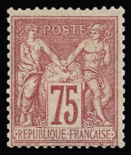 N°81 75c rose, type II, neuf **, très frais, TTB. Signé