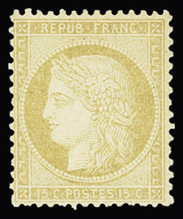 N°59 15c bistre, neuf, TB. Signé Calves