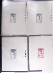 1952, Maroc PA 89 à 92 non émis monument du général Leclerc à Temara + 4 épreuves de luxe individuelles et 1 épreuve collective des 4 timbres + quelques divers Cie du Danube