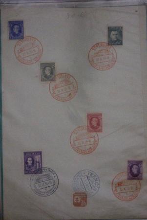 1952, Maroc PA 89 à 92 non émis monument du général Leclerc à Temara + 4 épreuves de luxe individuelles et 1 épreuve collective des 4 timbres + quelques divers Cie du Danube