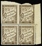 N°29 10c brun, variété non dentelé tenant à dentelé,